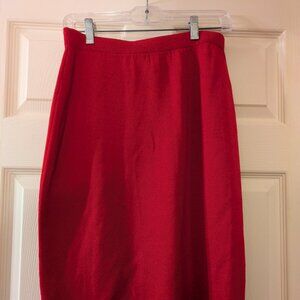 St. John Red knit sweater skirt